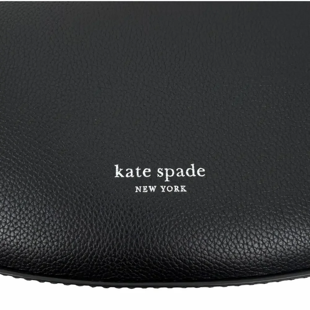 Kate Spade Loop Large Shoulder Bag Pebble Leather Black Silver